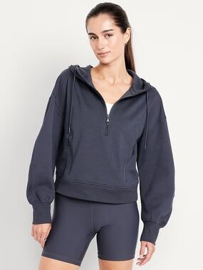 Old Navy Dynamic Fleece Half-Zip Hoodie Sweatshirt Dusk  Navy